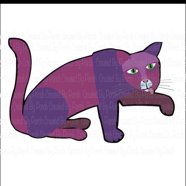 Purple Cat from Eric Carle's Brown Bear Brown Bear What Do You See (SVG/PNG)