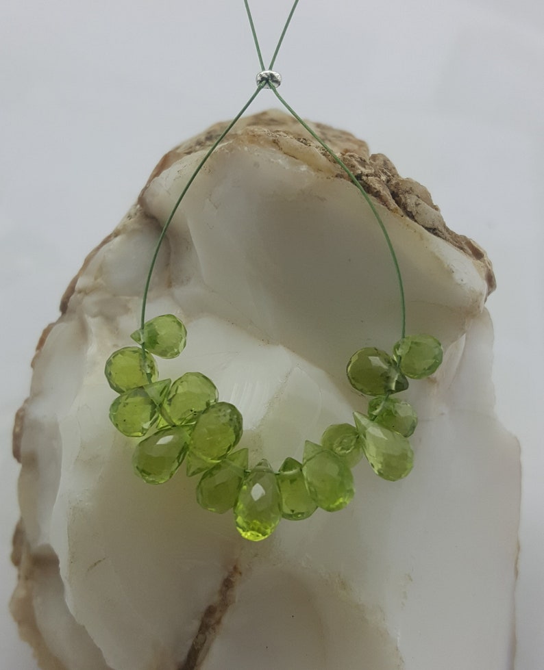 14.45 Carats Beautiful Peridot Facetated Teardrop Beads100/% NaturalFine Quality4X6MMLoose Gemstone Beads