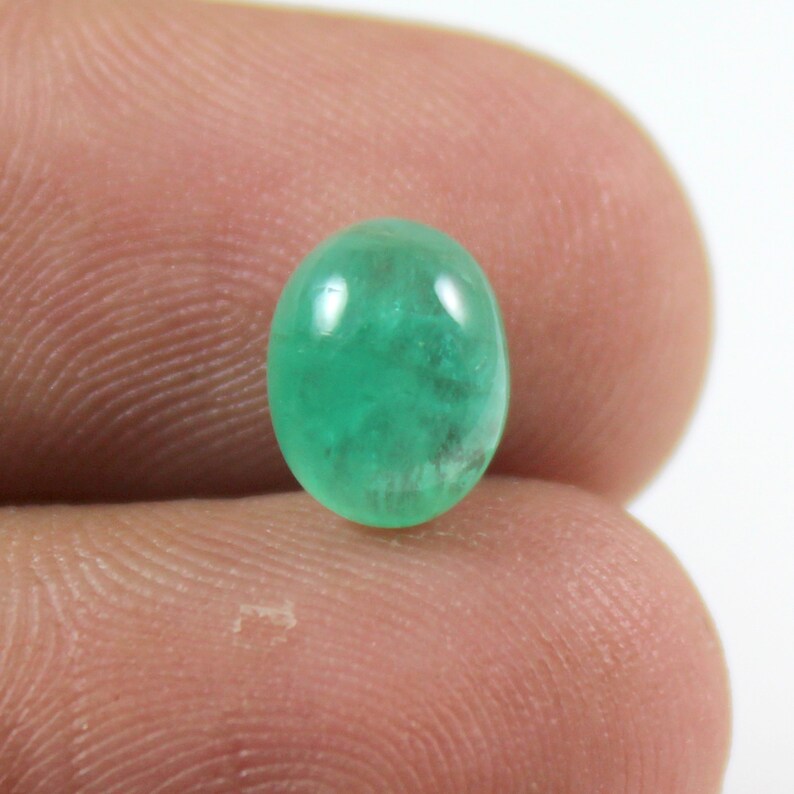 Loose Gemstone For Making Jewelry Amazing Zambian Emerald Oval Cabochon Exellent Quality 8X6.5X3.75MM