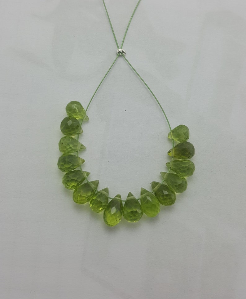 14.45 Carats Beautiful Peridot Facetated Teardrop Beads100/% NaturalFine Quality4X6MMLoose Gemstone Beads