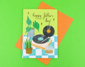 Father's day record player and whisky card