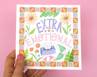 Extra emotional postcard