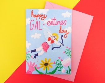 Galentine's day cupid card