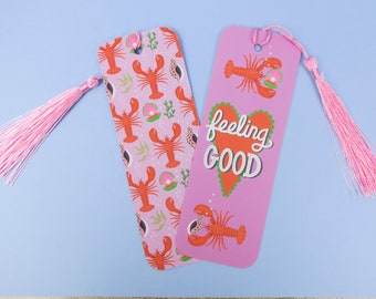 Cute ocean bookmark - lobster print