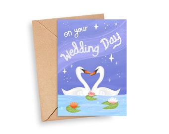 Swan wedding card