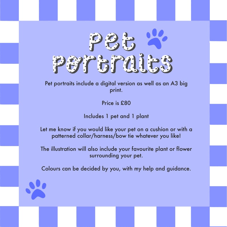 Custom cat and flower portrait, personalised pet print image 3
