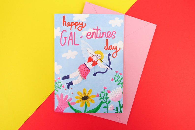 Galentine's day cupid card image 1