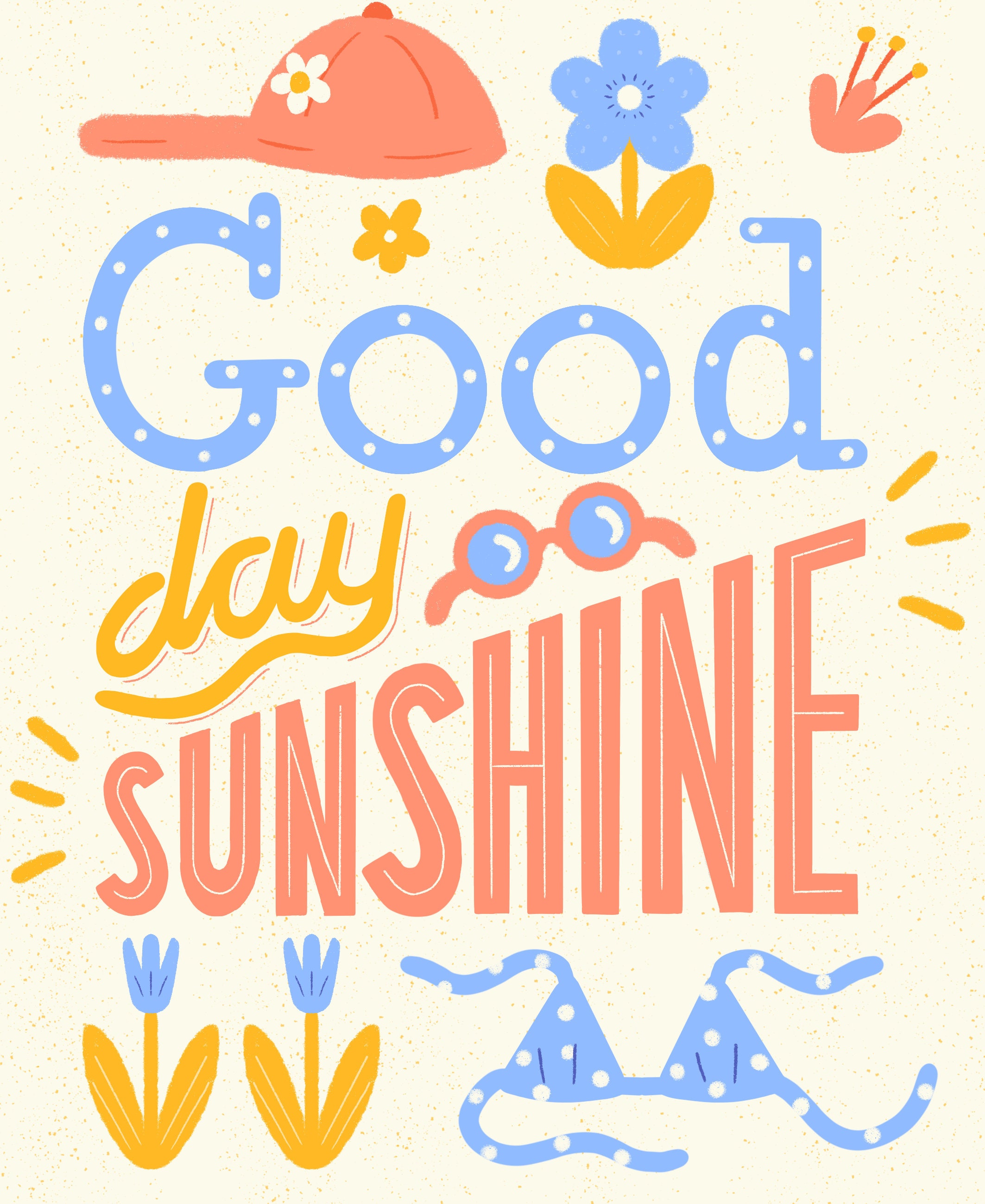 Good day sunshine lyrics illustration print Etsy