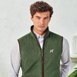 Fox Terrier Owner Clothing Gifts Embroidered Fleece Gilet From The House Of Dog.