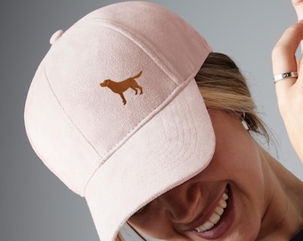 Fox Red Labrador Gift Owner Gifts, Faux Suede Embroidered Baseball Cap.