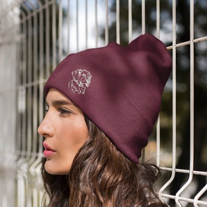 Golden Retriever Gifts, Beanie Ski Hat With Embroidered Design.