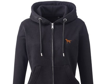 Fuchs Rot Labrador Besitzer Geschenk Kleidung Geschenke bestickt Damen Bio Full Zip Hoodie aus dem Haus des Hundes.