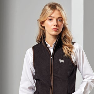 Sheltie Shetland Sheepdog Owner Clothing Gifts Embroidered Fleece Gilet From The House Of Dog.