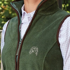 English Springer Spaniel Owner Clothing Gifts Embroidered Fleece Gilet From The House Of Dog.