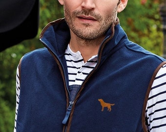 Fox Red Labrador Owner Clothing Gifts Embroidered Men's Fit Fleece Gilet.