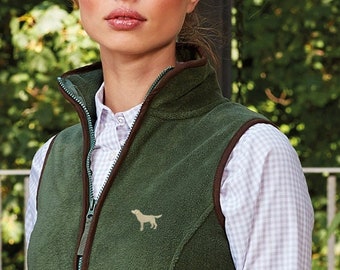 Yellow Labrador Clothing Gift Embroidered Women's Fit Fleece Gilet.