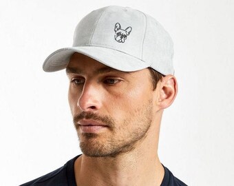 Regalos de ropa para dueños de bulldog francés, gorra de béisbol de piel sintética de gamuza de House Of Dog.