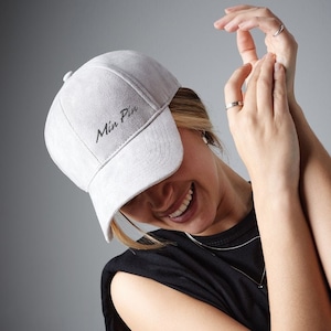Miniature Pinscher Min Pin Zwergpinscher Gifts, Faux Suede Embroidered Baseball Cap Hat, From The House Of Dog.