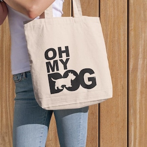 The House Of Dog Scottish Terrier Owner Gift: Premium Cotton Tote Bag. Heavyweight 100% Cotton