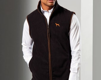 Vizsla owner clothing gifts embroidered fit fleece gilet from the house of dog.