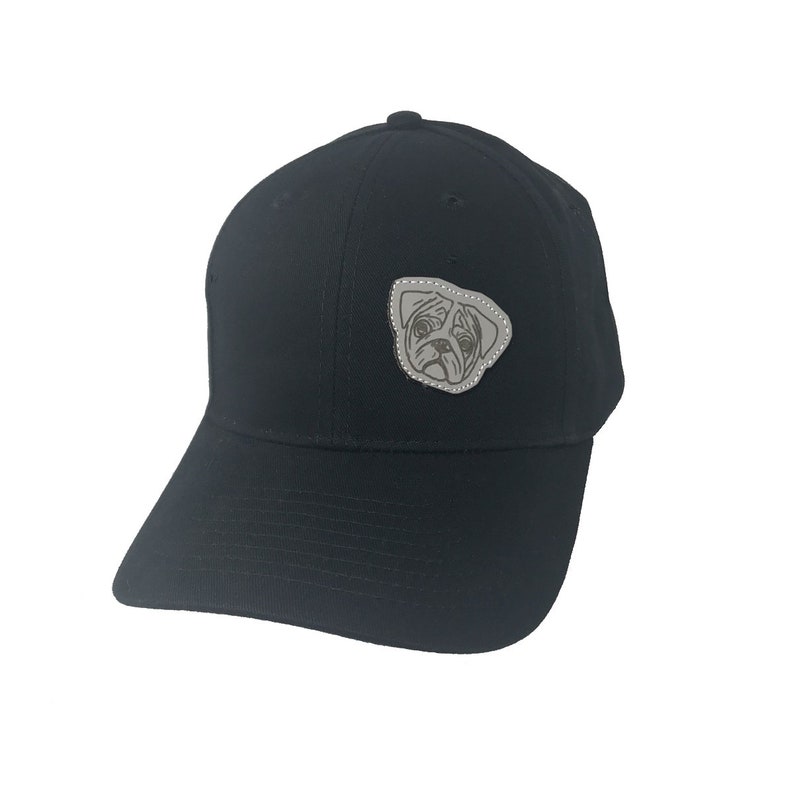 BlackGrey Pug Gifts Heavy Cotton Baseball Cap