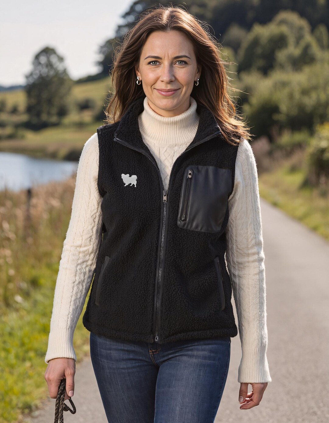 Papillon Owner Gifts Embroidered Unisex Eco-friendly Sherpa Fleece - Main Image