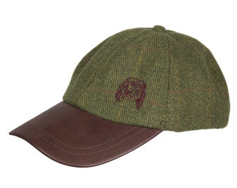 English Springer Spaniel Owner Clothing Gifts. Embroidered Tweed Baseball Cap with Leather Peak from The House Of Dog.