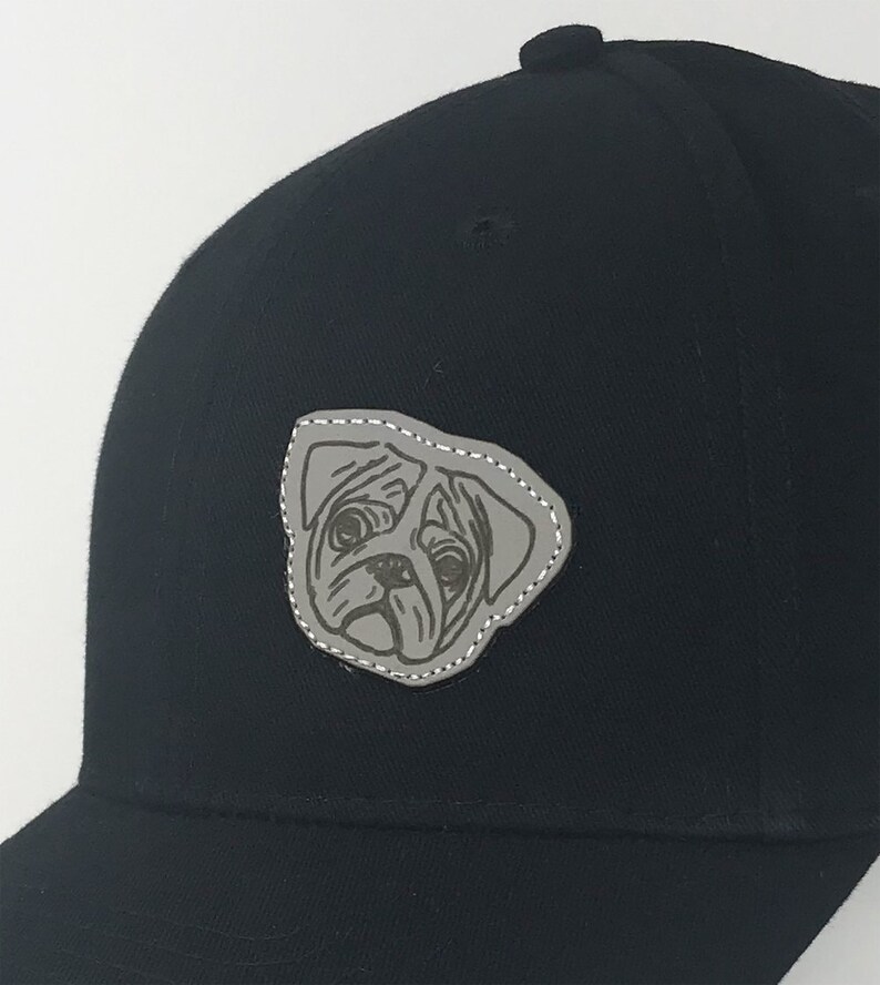 BlackGrey Pug Gifts Heavy Cotton Baseball Cap