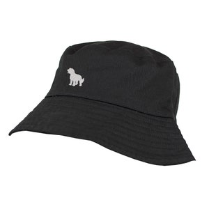 Cockapoo Clothing Gifts. 100% Washed Chino Cotton Embroidered Bucket Sun Hat With White Cotton Lining From The House Of Dog.