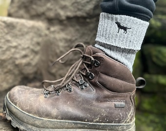 Black Lab Labrador (TWO PAIRS) Gift Men's Wool Blend Boot Socks with Cushion Sole from The House Of Dog x 2 PAIRS. One Size Men's 6-11