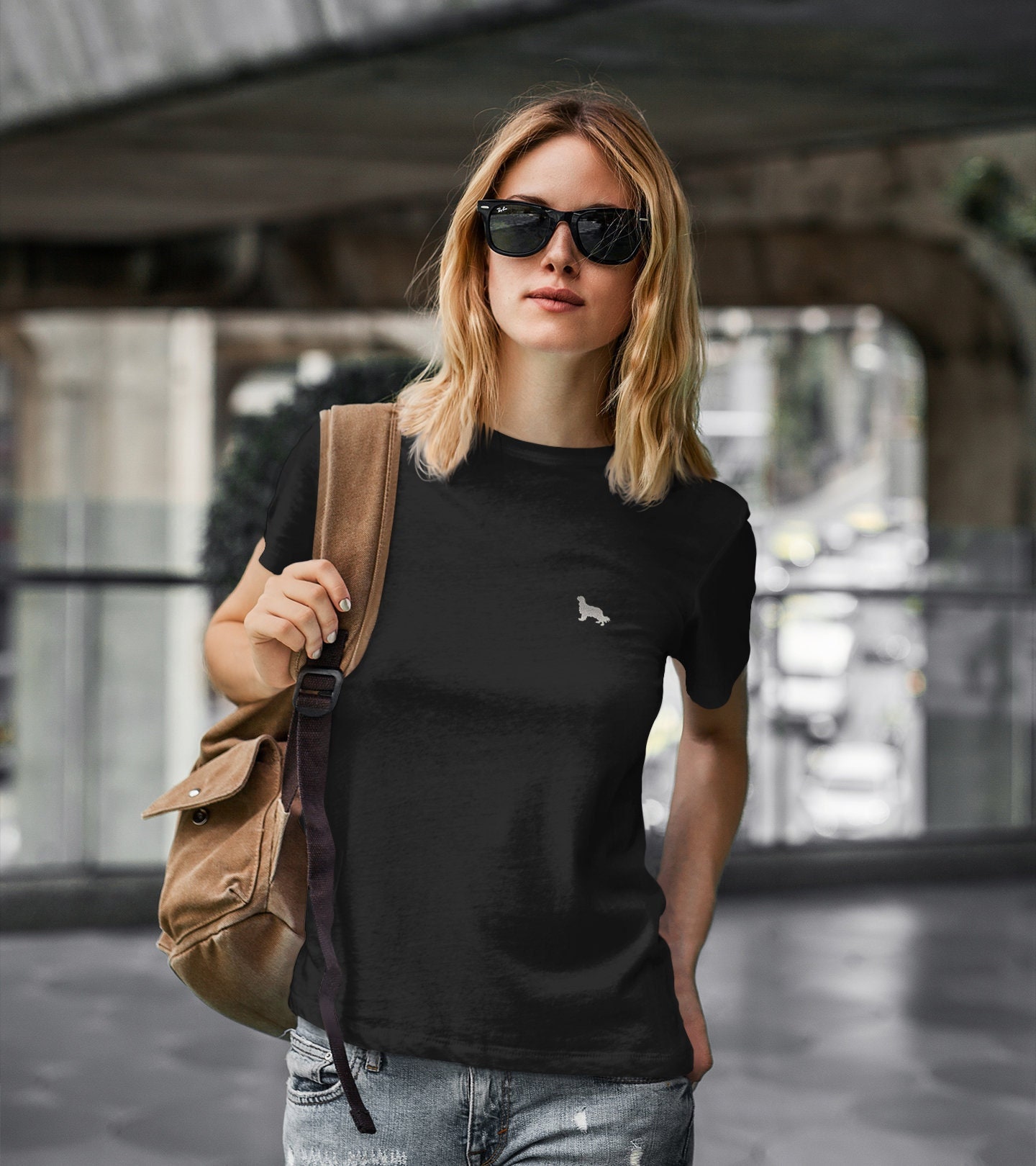King Charles Cavalier Spaniel Owner Clothing Gift Embroidered Heavyweight T-shirt From The House Of Dog.