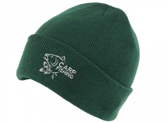 Carp Fishing Clothing Gifts for Men Beanie. Green. 