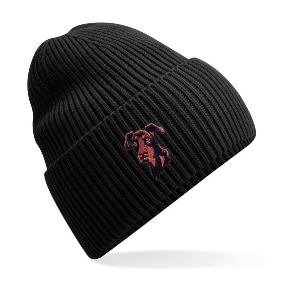 Dobermann Clothing Gifts. Oversized Cuffed Beanie Ski Hat From the