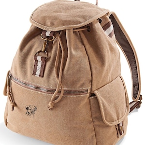 Border Terrier Embroidered Vintage Retro Style Canvas Back Pack. A Unique Product From The House Of Dog.