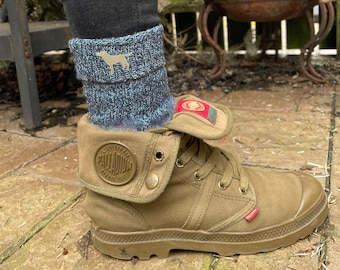 Golden Lab Labrador (TWO PAIRS) Gift Women's Wool Blend Boot Socks with Cushion Sole from The House Of Dog x 2 PAIRS. One Size Women's 4-8
