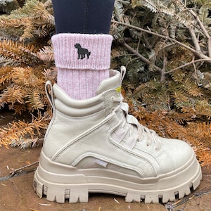 Cockapoo Owner (TWO PAIRS) Gift Women&#39;s Wool Blend Boot Socks, Cushion Sole from The House Of Dog x 2 PAIRS. One Size Women&#39;s 4-8