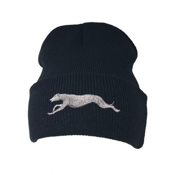 Greyhound Lurcher Whippet Sighthound Owner Clothing Gifts. Soft Knit Warm Winter Beanie Ski Hat From The House Of Dog.