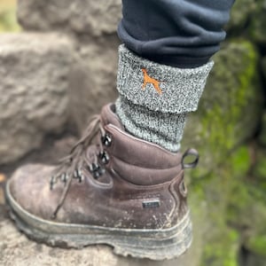 Vizsla Gift 'TWO PAIRS' Men's Wool Blend Boot Socks with Cushion Sole from The House Of Dog x 2 PAIRS. One Size Men's 6-11