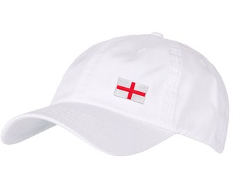 England Euros World Cup Football Flag Rugby Clothing Gifts. 100% Washed Chino Cotton Embroidered 6 Panel Baseball Cap Hat.