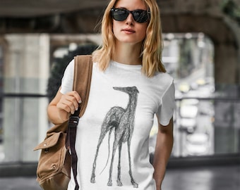 Cadeau vêtements pour propriétaires de lévriers Lurcher Whippet lévriers, t-shirt imprimé en coton bio épais The House of Dog.