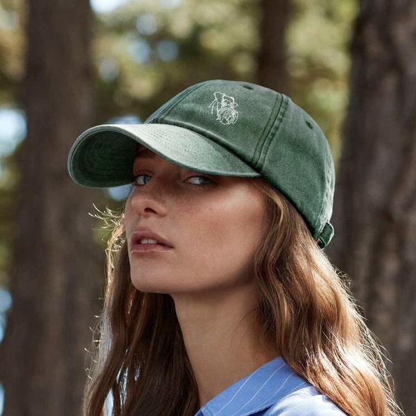 La maison du chien : cadeau pour propriétaire de schnauzer. Casquette de base-ball discrète, vintage, délavée, 100 % coton brossé épais, brodée