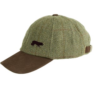 Border Collie Owner Sheepdog Clothing Gifts.Embroidered Tweed Baseball Cap with Leather Peak From The House Of Dog.