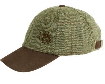Schnauzer Besitzer Kleidung Geschenke. Bestickte Tweed-Baseballkappe mit Lederspitze aus dem Haus des Hundes