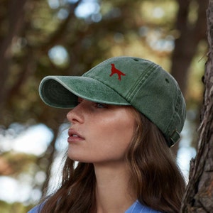 Irish Red Setter Besitzer Geschenk. Distressed Vintage gewaschene 100% schwere, gebürstete Baumwolle bestickte 6-Panel-Low-Profile-Baseballmütze.