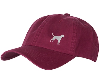 Boxer Dog Owner Clothing Gifts. 100% Washed Chino Cotton Embroidered 6 Panel Unstructured Baseball Cap From The House Of Dog.