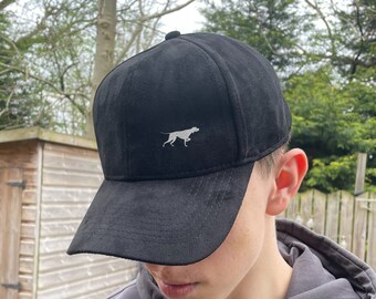 English Pointer Owner Clothing Gifts, Faux Suede Leather Baseball Cap, From The House Of Dog.