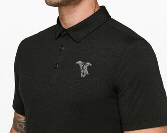 Whippet, Italian Greyhound, Podenco Owner Clothing Gift Embroidered Polo Shirt.