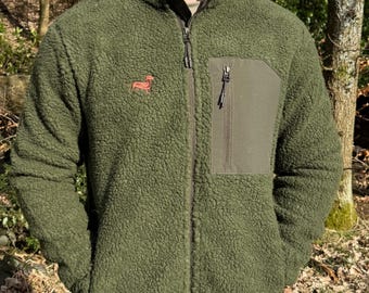 Dachshund Sausage Dog owner gift clothing gifts embroidered unisex heavyweight sherpa fleece jacket.