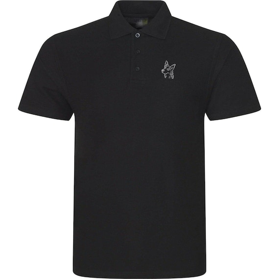 Camiseta polo bordada con logotipo de propietario de perro pastor