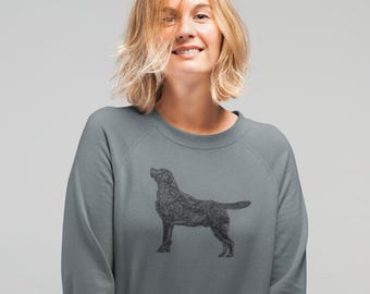 The House Of Dog: Black Labrador Retriever Embroidered Heavyweight Organic Cotton Unisex Sweatshirt